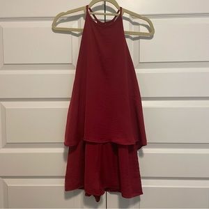 Fabrik Red Romper. Size M. Worn twice. Perfect for game day!
